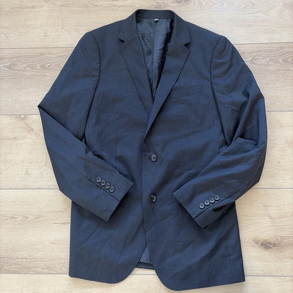 Bonobos Blazer Mens 38 L Charcoal Wool Standard Fit Sport Coat Double Vented